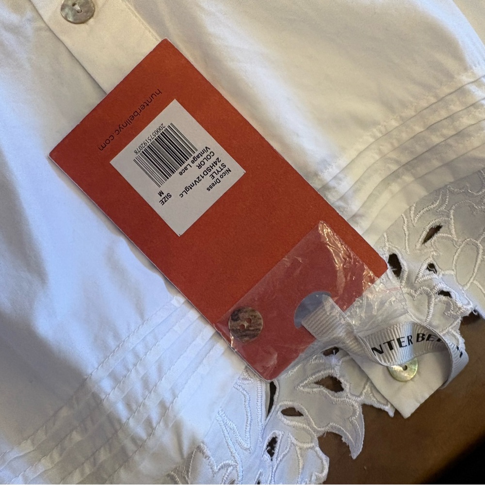 Hunter Bell Nico antique lace White Eyelet Midi Dress New XL - Picture 2 of 4